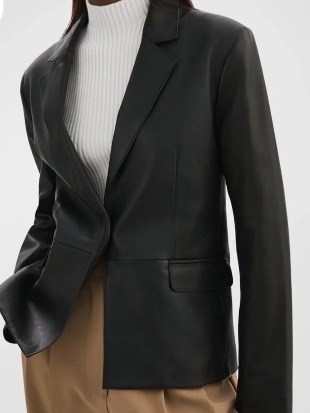 Lamarque Black lamb Leather Blazer Jacket